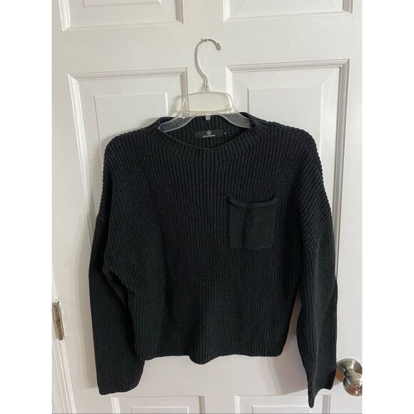 Lillusory black ribbed knit sweater size M - Picture 1 of 5